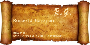 Rumbold Gerzson névjegykártya
